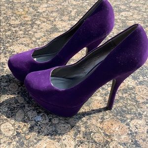 Qupid Purple Velvet platform heels - Sz. 7.5
